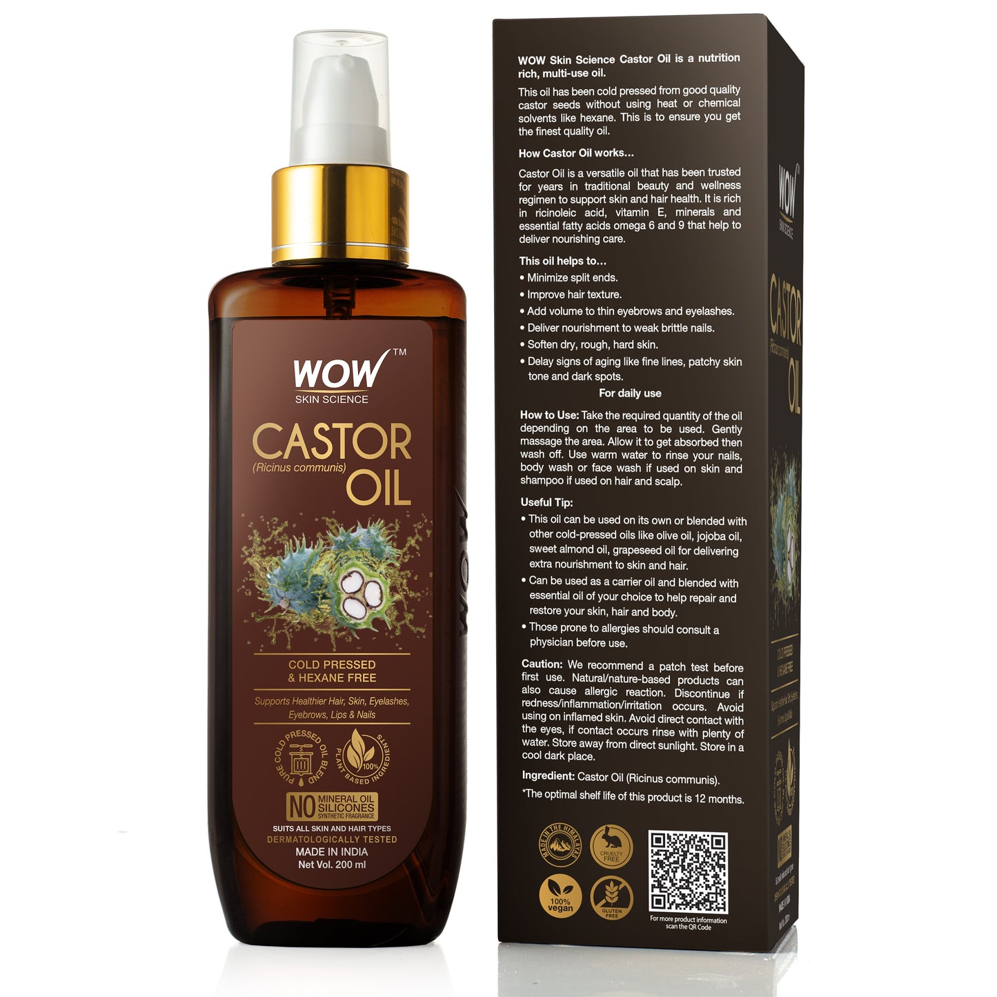 WOW Skin Science Castor Oil - 200ml