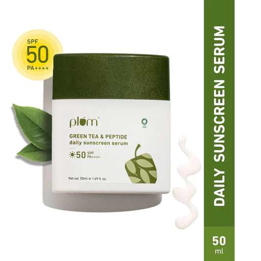 Plum Green Tea & Peptide Daily Sunscreen Serum with Broad-spectrum SPF 50 & PA++++