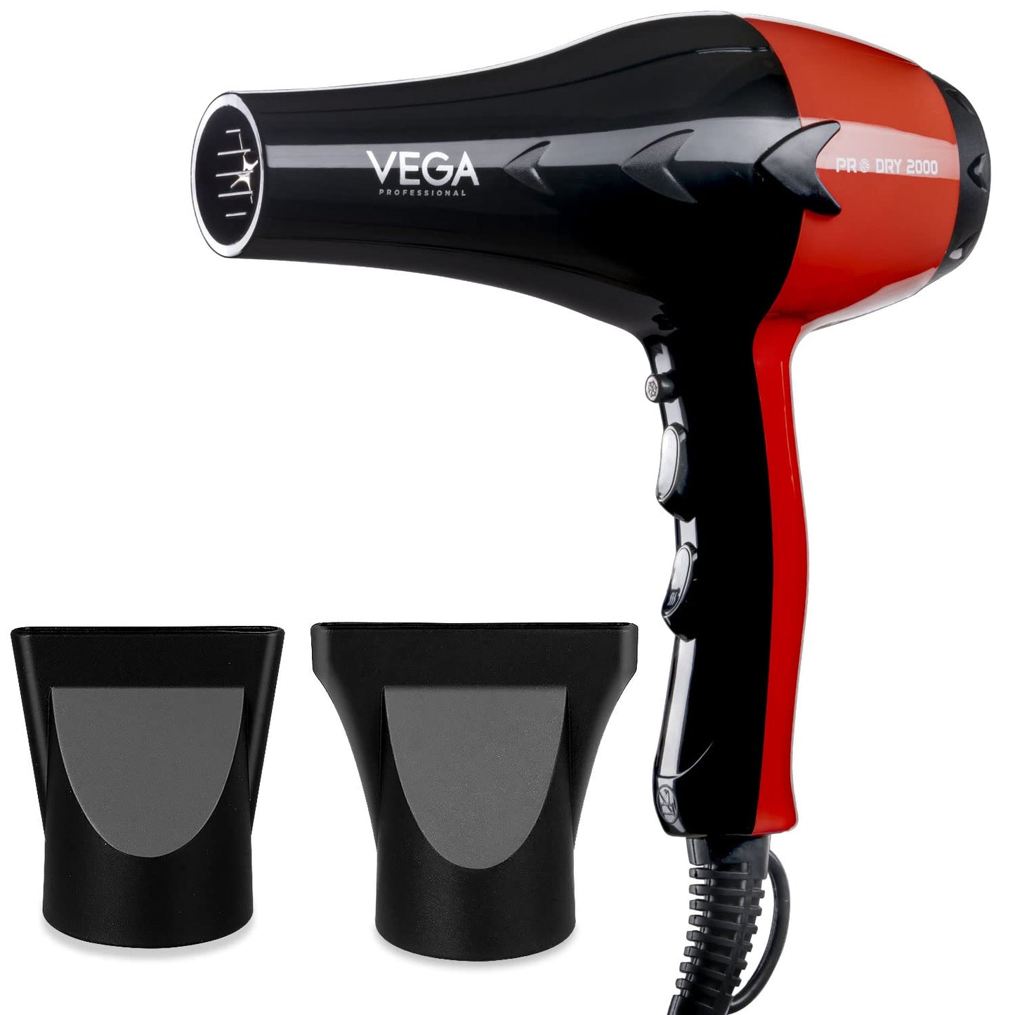 VEGA Professional Pro Dry 1800-2000W Hair Dryer for Men & Women with Cool Shot Button and 3 Heat & 2 Speed Settings, Red, (VPVHD-07)