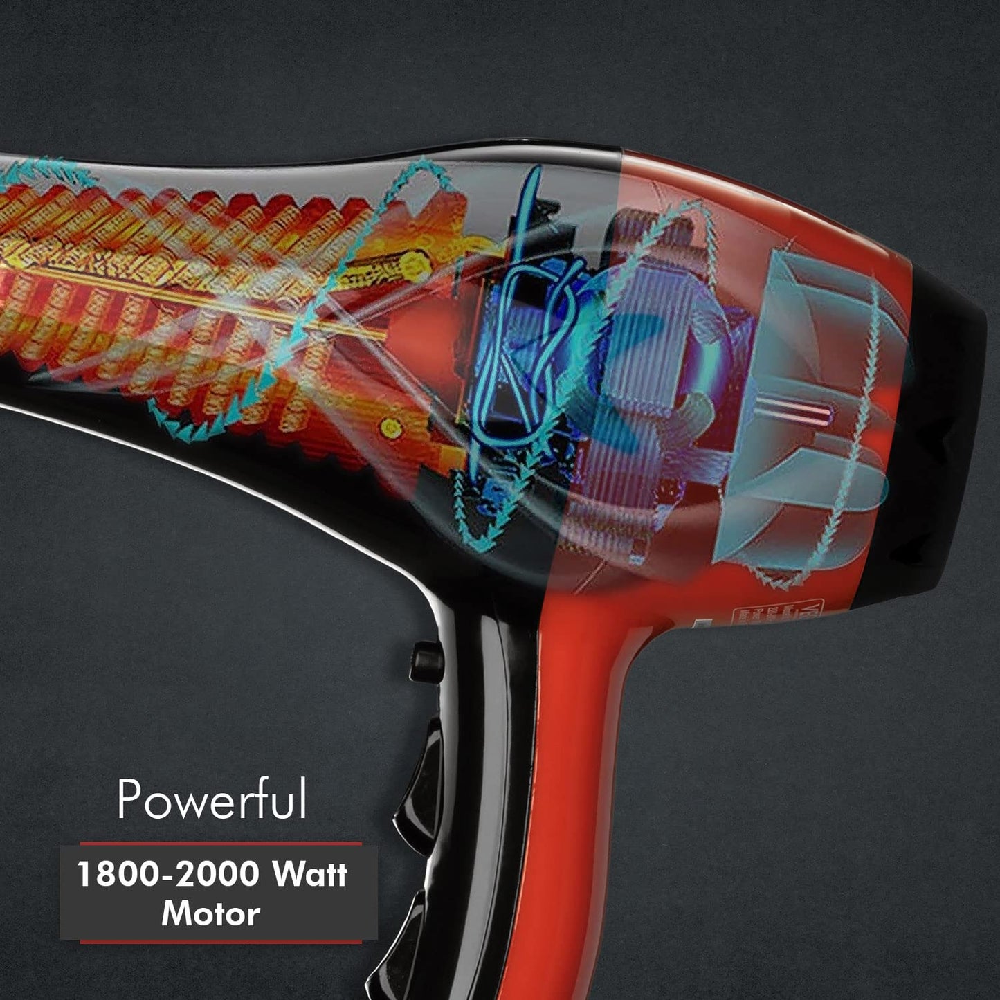 VEGA Professional Pro Dry 1800-2000W Hair Dryer for Men & Women with Cool Shot Button and 3 Heat & 2 Speed Settings, Red, (VPVHD-07)