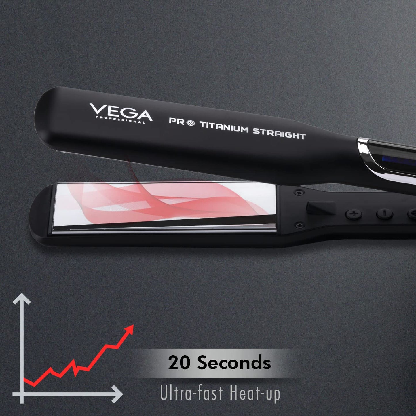 VEGA Professional Pro Titanium Straight Hair Straightener with 20 Sec Ultra Fast Heat Up, (VPPHS-03)