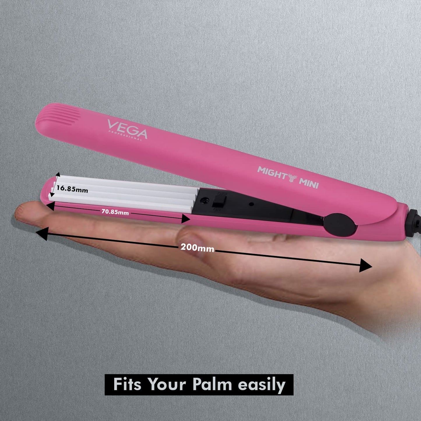 VEGA Professional Mighty Mini Hair Crimper, (VPVMS-09), Pink