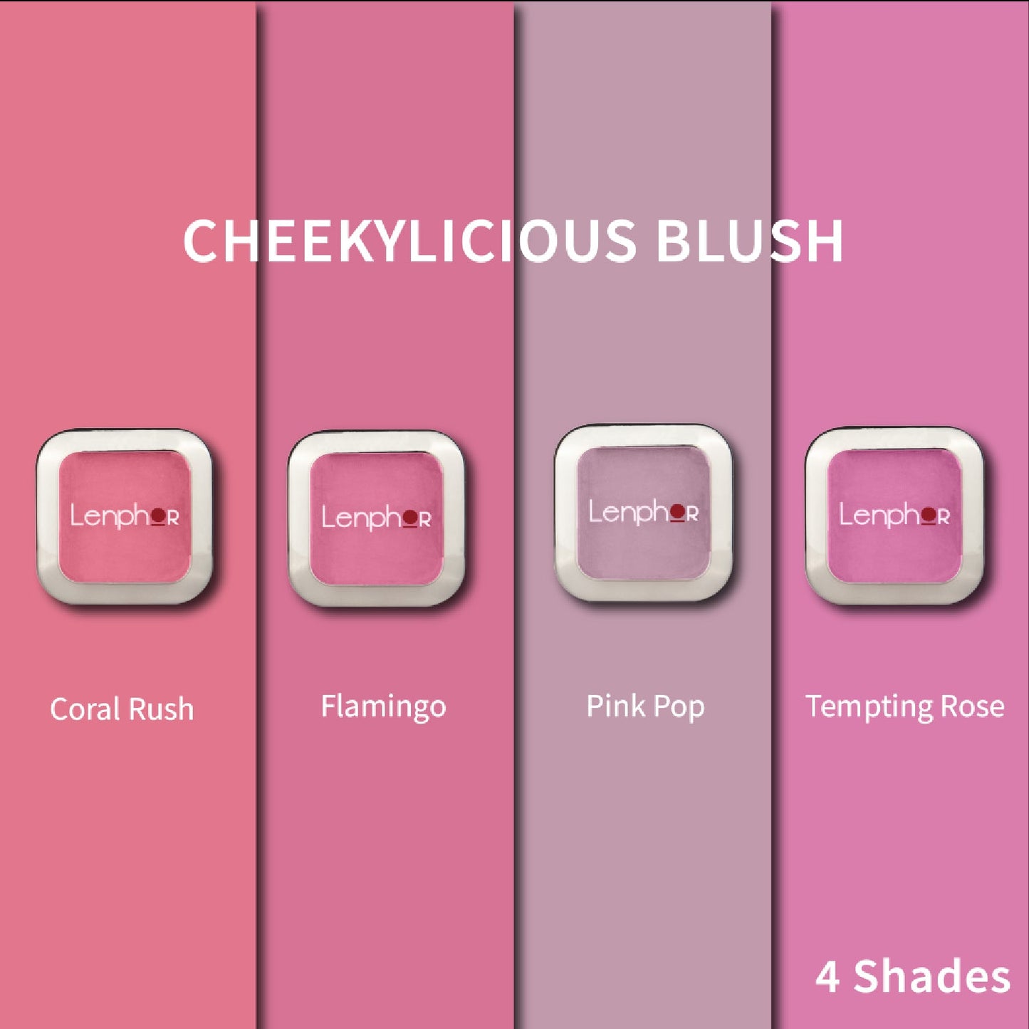 Long Lasting Blush Makeup Powder Pink Pop- Lenphor