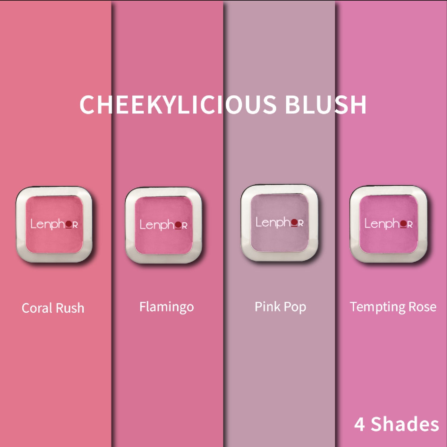 Long Lasting Blush Makeup Powder Coral Rush - Lenphor