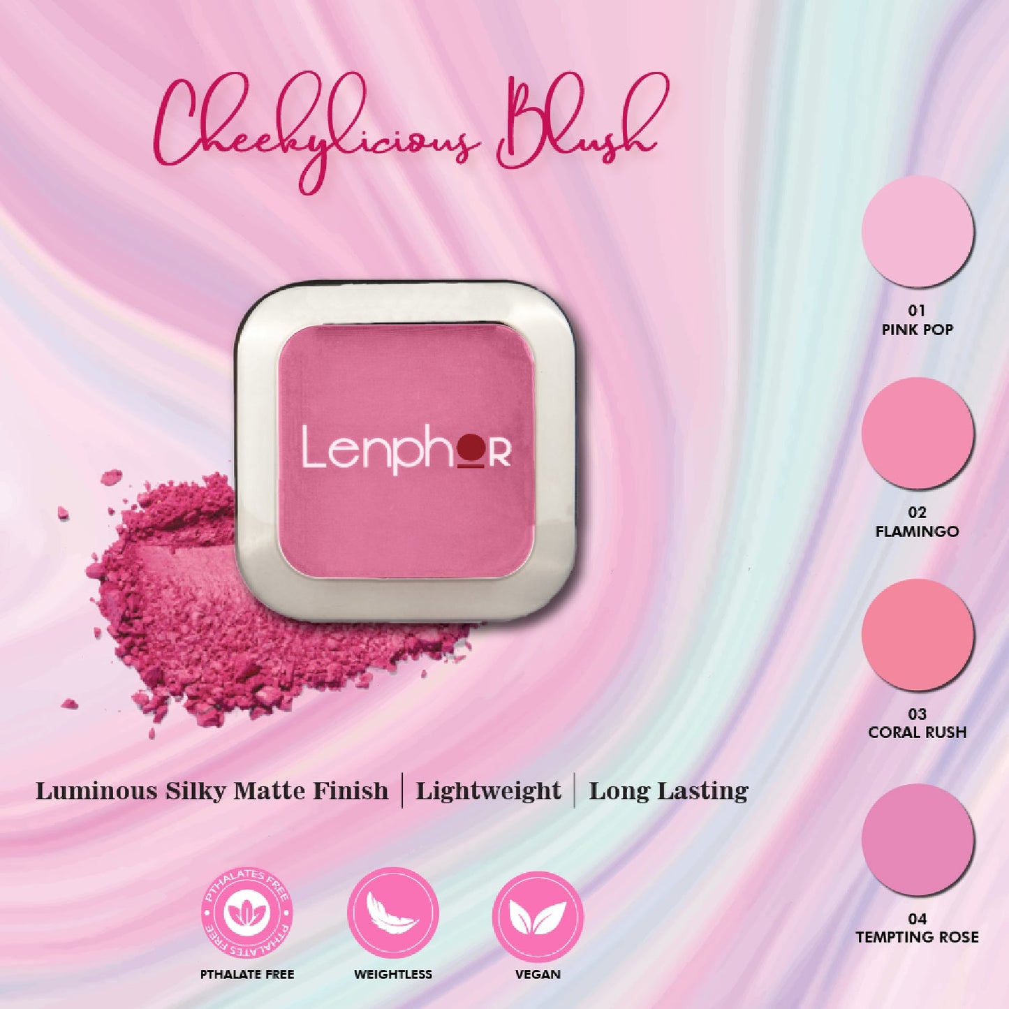 Shop Long Lasting Blush Makeup Powder Tempting Rose - Lenphor