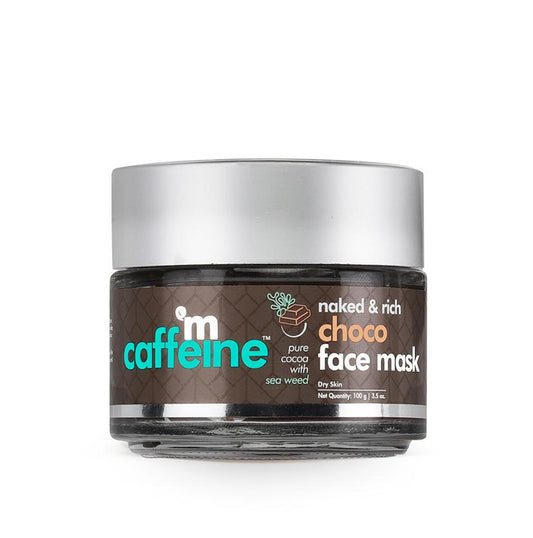 mCaffeine Hydrating Choco Face Mask | Clay Face Pack with Cocoa, Aloe Vera & Seaweed for Dry Skin