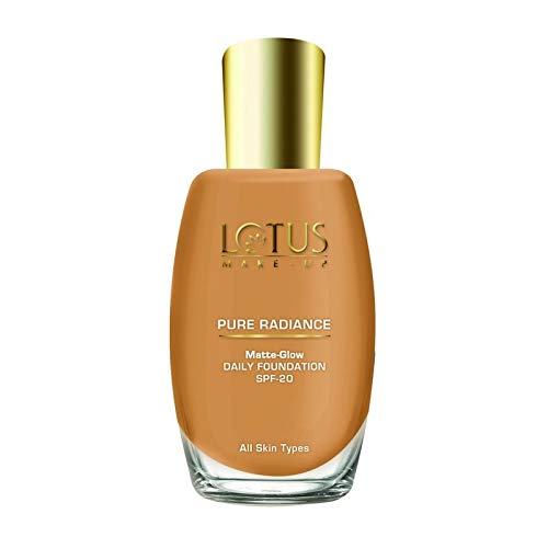 Lotus Herbals Pure Radiance Matte Glow Daily Oil Foundation SPF20 (370 Caramel, L)