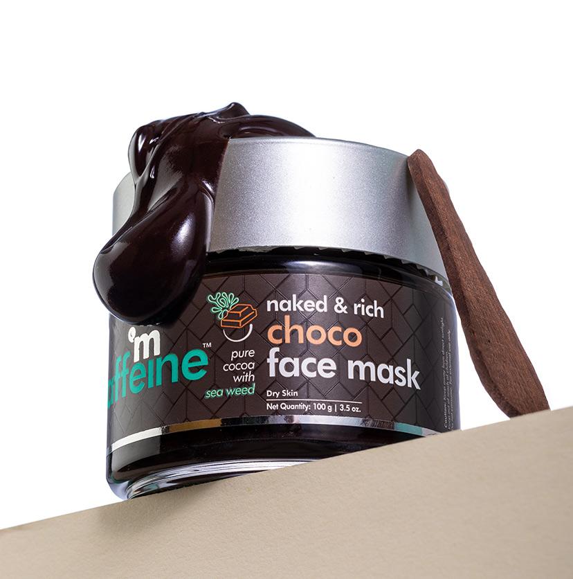 mCaffeine Hydrating Choco Face Mask | Clay Face Pack with Cocoa, Aloe Vera & Seaweed for Dry Skin