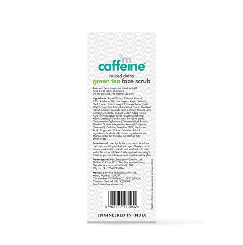 mCaffeine Naked Detox Green Tea Face Scrub(100 gm)