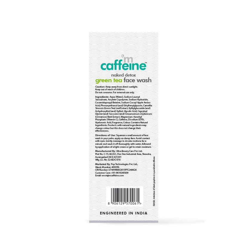 mCaffeine Naked Detox Green Tea Face Wash(100 ml)