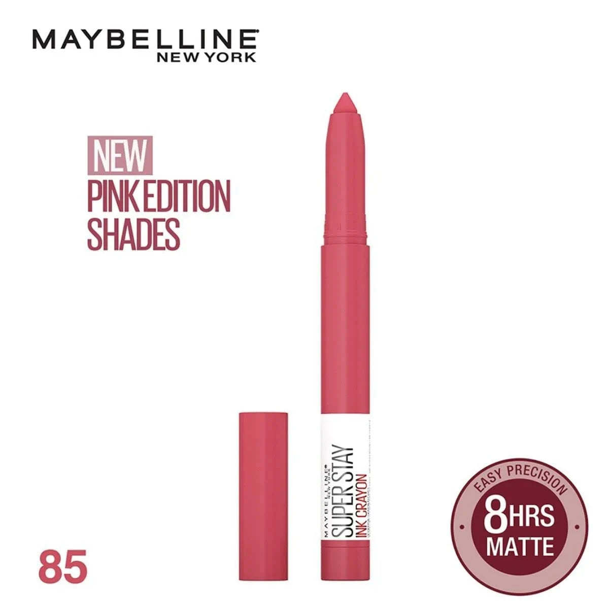 Maybelline New York Lipstick, Matte Finish, Long-lasting, Intense Colour, SuperStay Crayon Lipstick, 1.2g