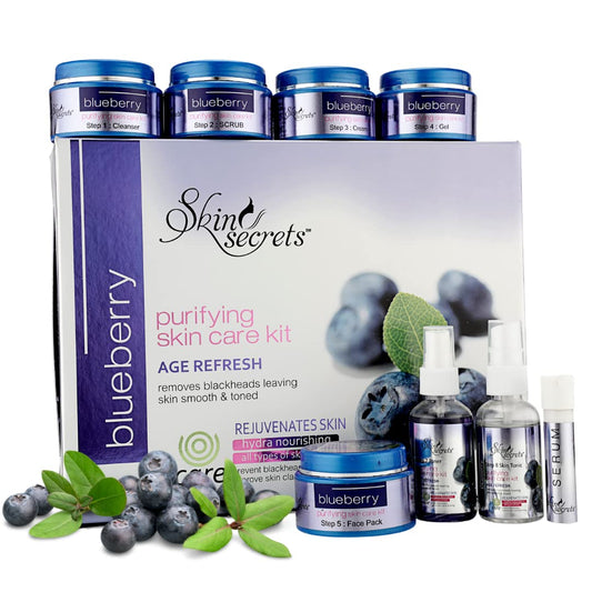 Skin Secrets Blueberry Facial Kit with Blueberry Extract for a Younger Looking Skin, 410gm (Pack Of 8)