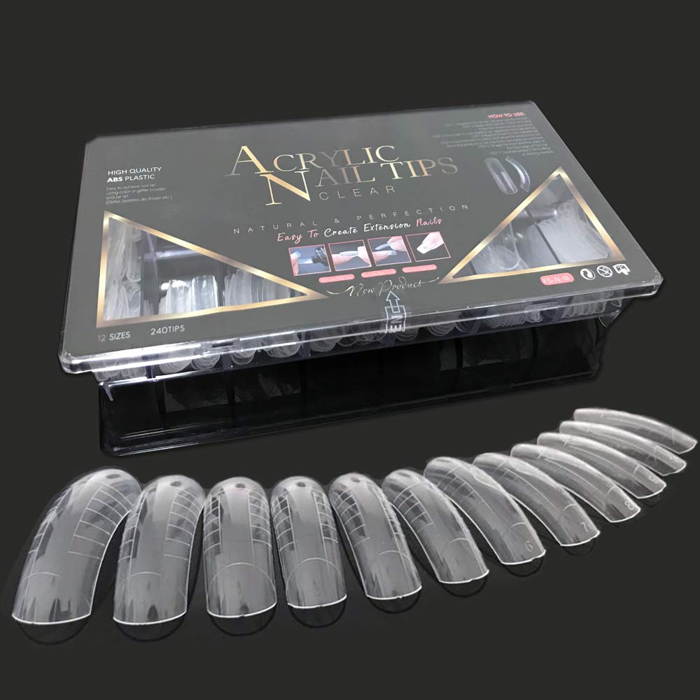 240Pcs Dual Forms: 240Pcs/Case Dual Forms False Nail Mold Acrylic Nail System Forms Clear Full Cover Polygel Uv Gel Nail Tips Molds 12 Size with Scale by Best Beauty