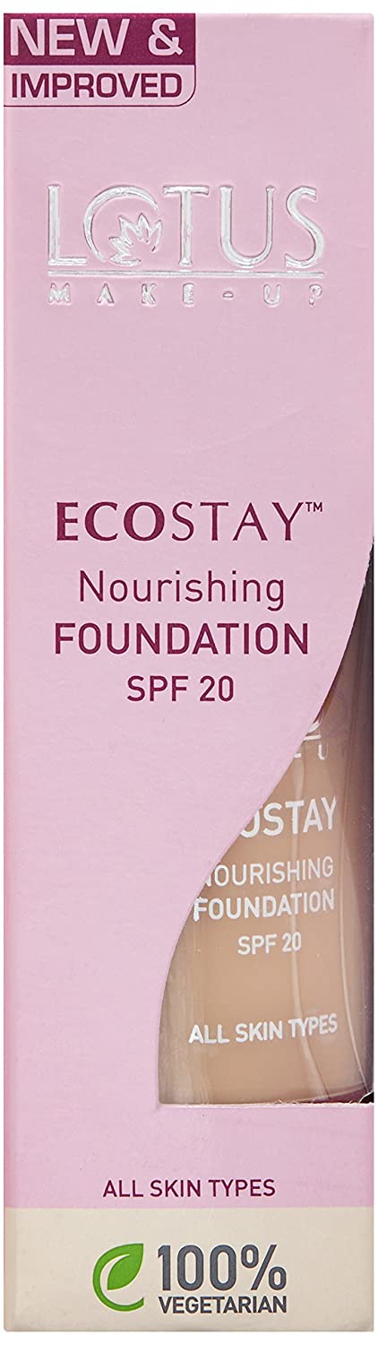 Roll over image to zoom in Lotus Herbals Ecostay Nourishing Foundation SPF 20, Royal Ivory, 30ml
