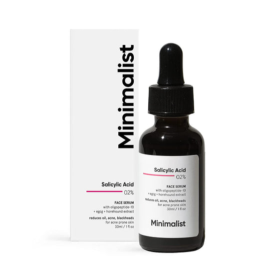 Minimalist 2% Salicylic Acid Serum For Acne, Black-Heads & Open Pores, Reduces Excess Oil & Bumpy Texture, Bha Based Exfoliant For Acne Prone Or Oily Skin, 30ml