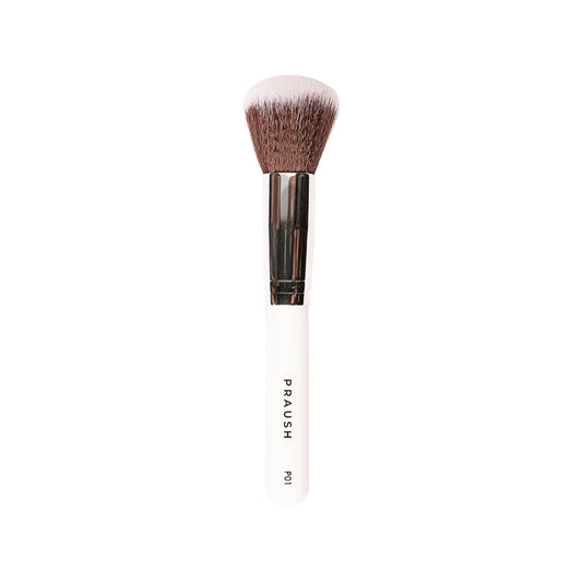 PRAUSH (Formerly Plume) Professional Face Brush With Marbelicious Makeup Pouch
