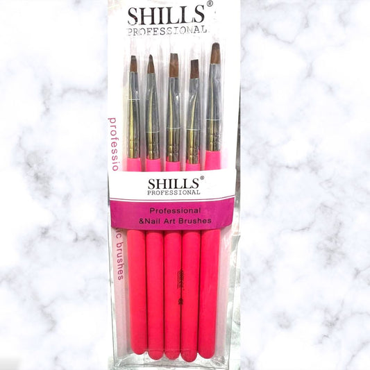 Shills Professional 5Pcs Nail art Gel Brushes