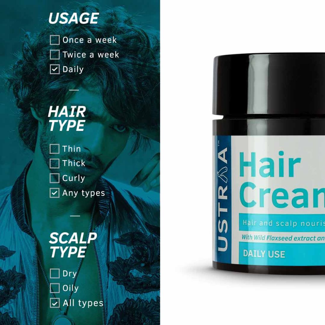 Ustra Hair Cream for men - Daily Use - 100g