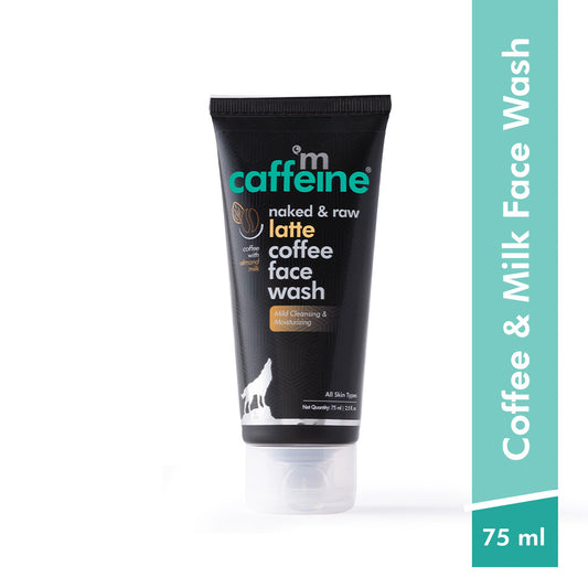 mCaffeine Coffee & Milk Face Wash for 24Hr Moisturization - Soap Free Cleanser with Shea Butter & Almond Milk