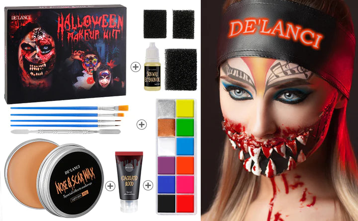 DE'LANCI New Special Effects Stage Halloween Makeup Kit