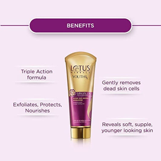 Lotus Herbals YouthRx Anti Ageing Exfoliator, Boosts radiance for smoother and firmer skin