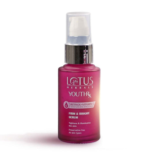 Lotus Herbals YouthRx Firm & Bright Face Serum | Bakuchiol Retinol & Vitamin C | Anti Ageing & Brightening | 30ml