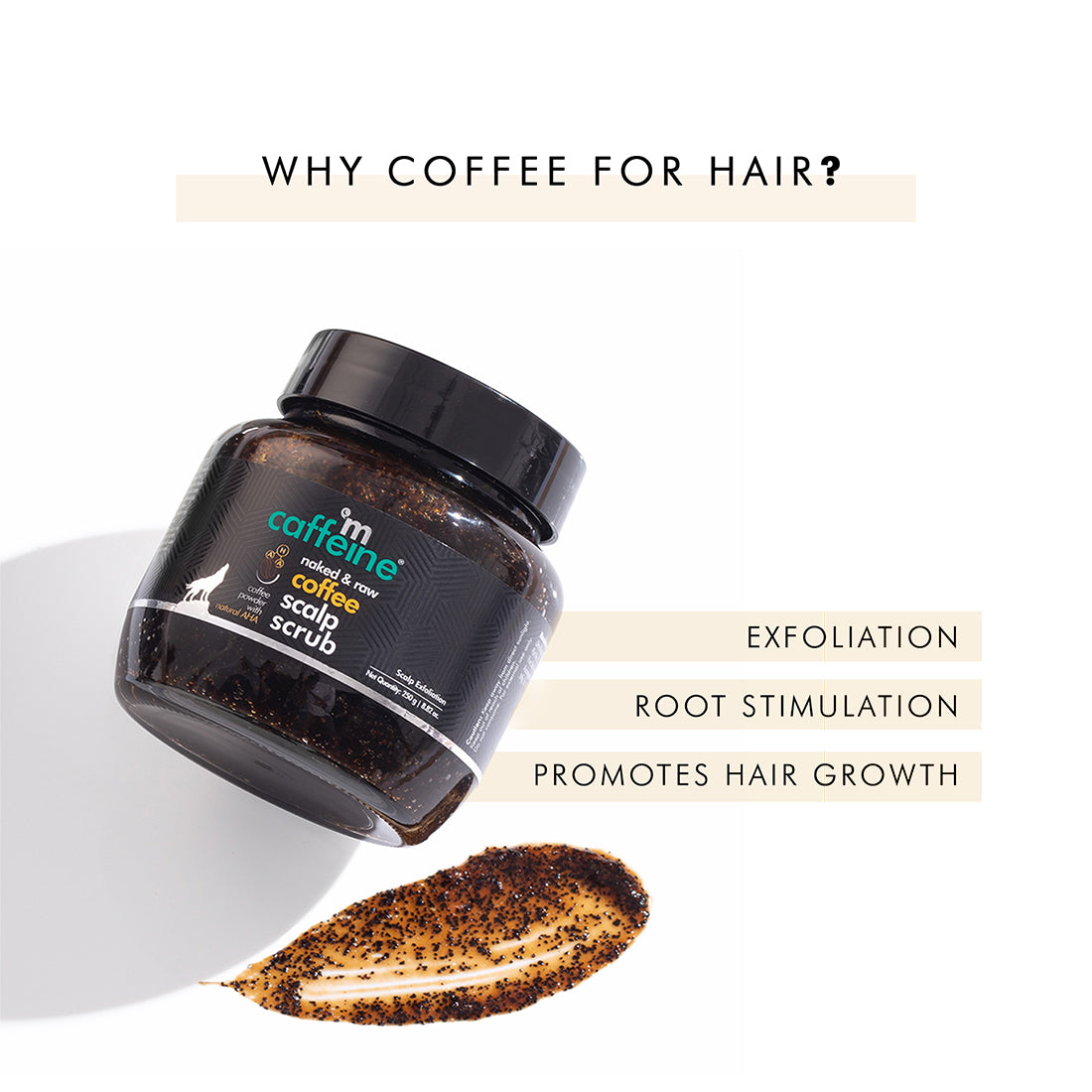 mCaffeine Naked & Raw Coffee Scalp Scrub (250gm)