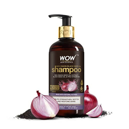 WOW Skin Science Onion Shampoo for Hair Growth and Hair Fall Control - With Red Onion Seed Oil Extract, Black Seed Oil & Pro-Vitamin B5