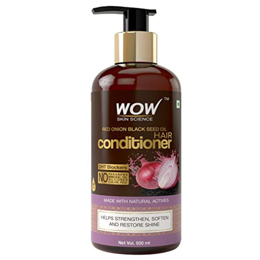 WOW Skin Science Red Onion Black Seed Oil Hair Conditioner with Red Onion Seed Oil Extract, Black Seed Oil & Hydrolyzed Wheat Protein - No Parabens, Mineral Oil, Silicones, Color & PEG