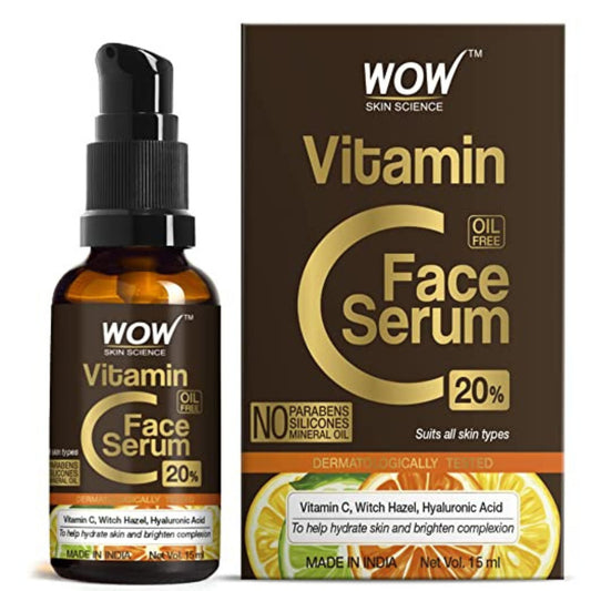 WOW Skin Science Vitamin C Serum - Brightening, Anti-Aging Skin Repair, Supercharged Face Serum, Dark Circle, Fine Line & Sun Damage Corrector