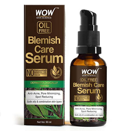 WOW Skin Science Blemish Care Serum - OIL FREE - Anti Acne, Spot Reducing - No Parabens, Silicones, Synthetic Fragrance & Color - 50mL