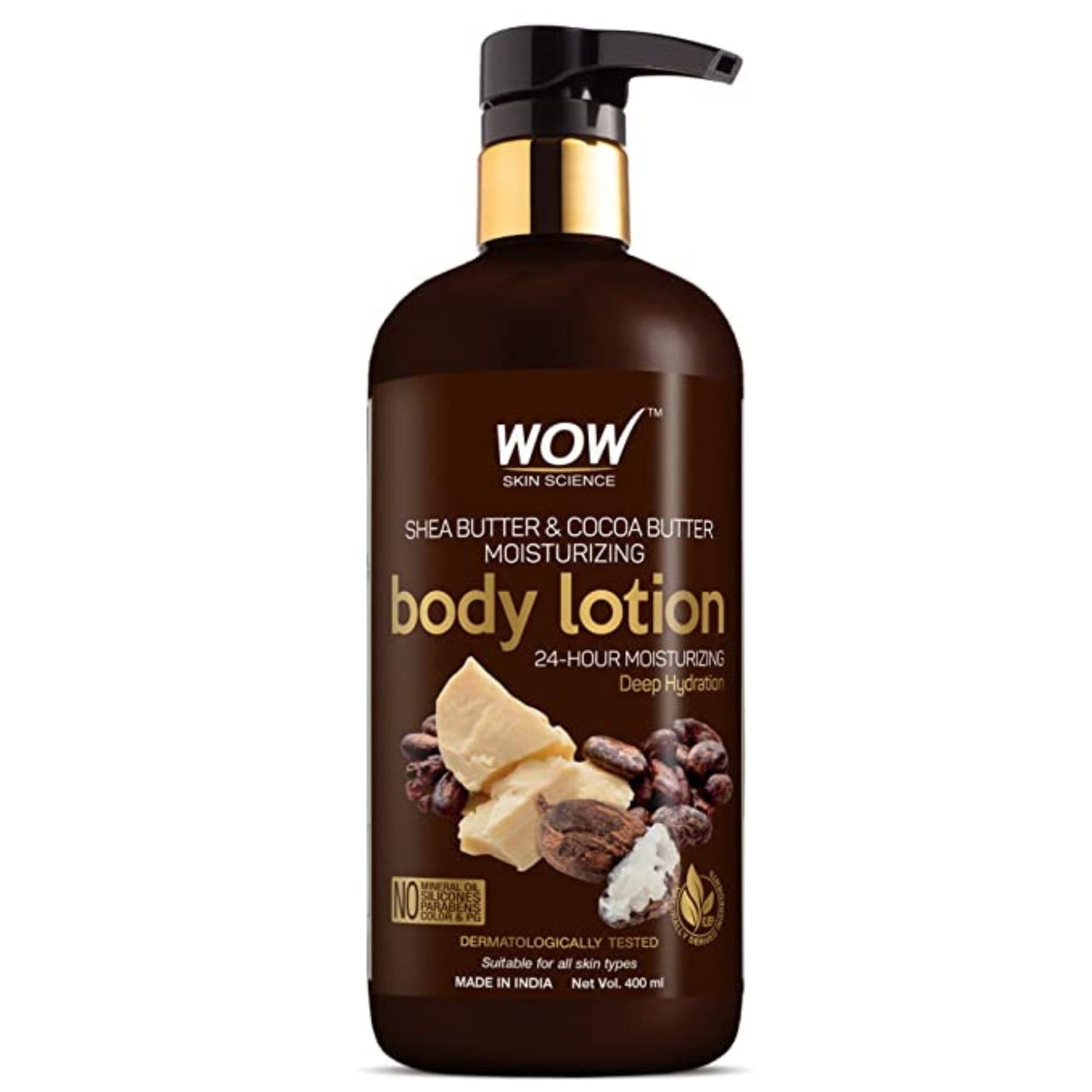 WOW Shea Butter and Cocoa Butter Moisturizing Body Lotion, Deep Hydration