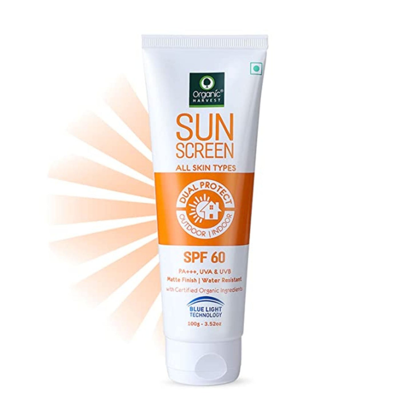 Organic Harvest Sunscreen SPF or All Skin Type | Sunscreen Lotion for Women & Men with Blue Light Technology, Protects From Harmful UVA & UVB Rays | Quick Absorb, Hydrates & Nourished Skin | Sulphate & Paraben Free