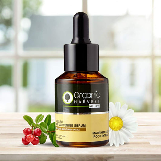 Organic Harvest Activ Skin Lightening serum, Marshmallow Root Extract, Helps is Giving a Luminous Glow to Skin