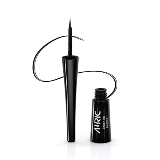 Auric Brush Tip Eyeliner Midnight Black 3.5ml, Transfer Proof, Waterproof, Smudge Proof