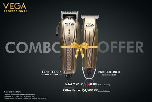 VEGA PROFFESSIONAL COMBO OFFER PRO TAPER HAIR CLIPPER AND TIMMER