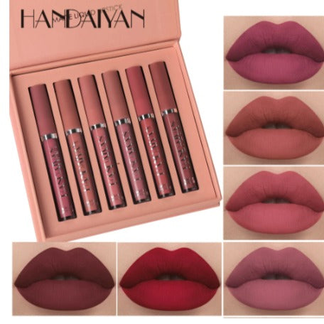HANDAIYAN 6 Colors/box Matte Liquid Lipstick